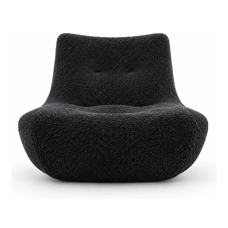 ALLAN Black Boucle Lounge Chair, front product view