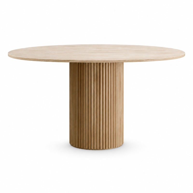 FZ Ash Wood Dining Table, front product view