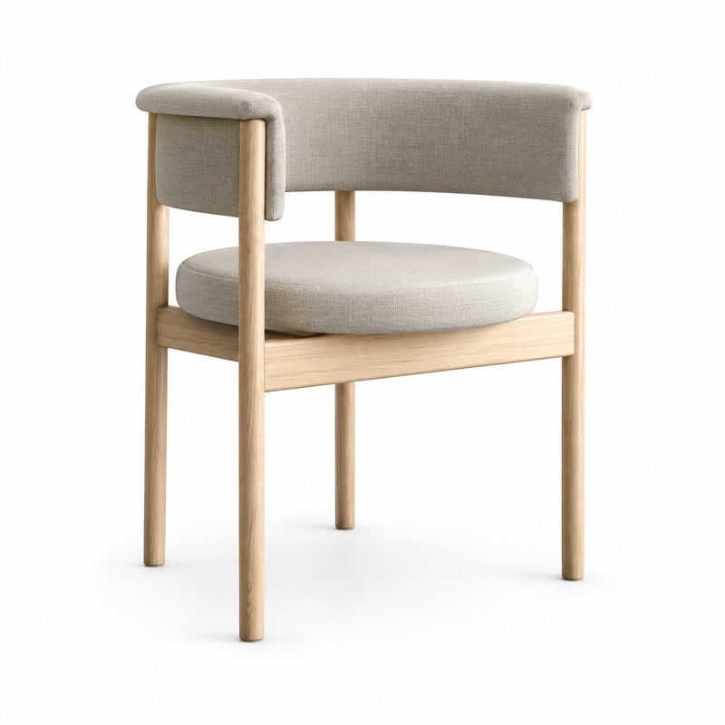 FZ Ash Wood Fabric Dining Chair, front product view