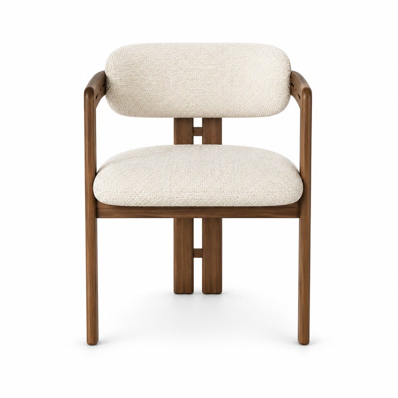 FZ Ash Wood Fabric Dining Chair, front product view