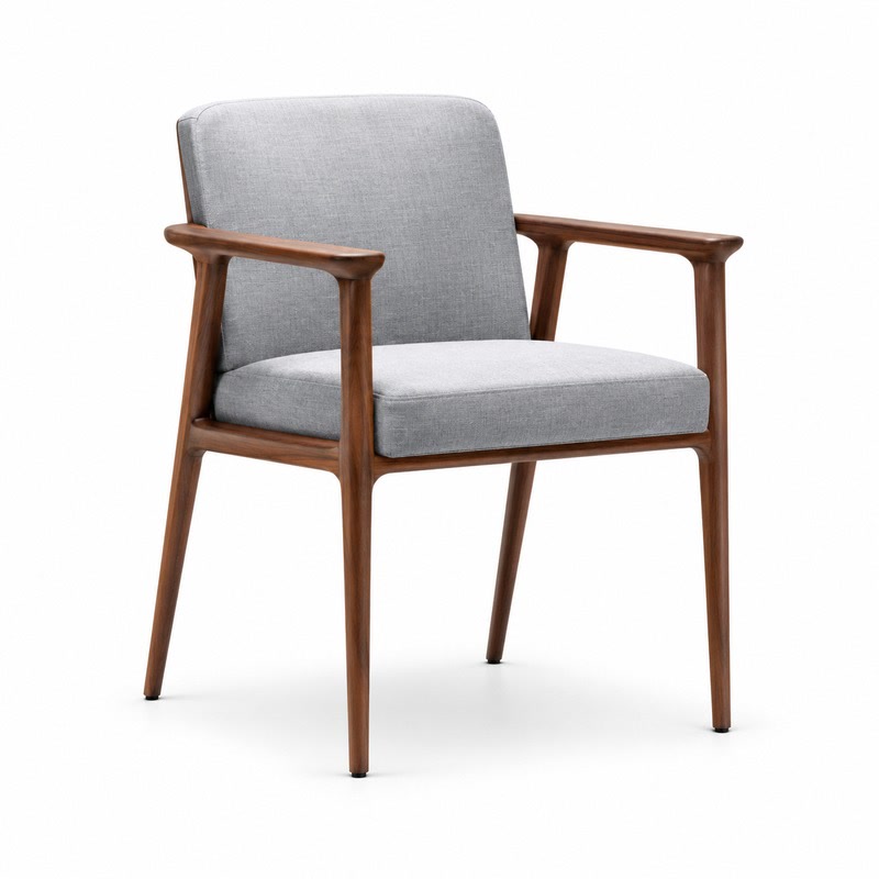 FZ Ash Wood Fabric Dining Chair, front product view