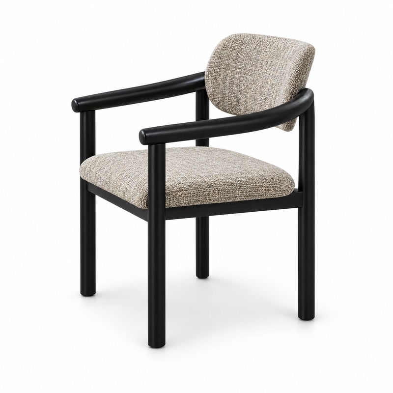 FZ Ash Wood Fabric Dining Chair, front product view
