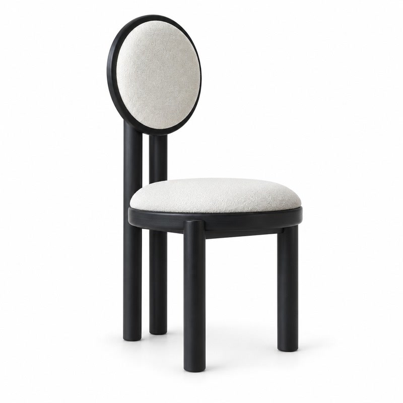 FZ Ash Wood Fabric Dining Chair, front product view