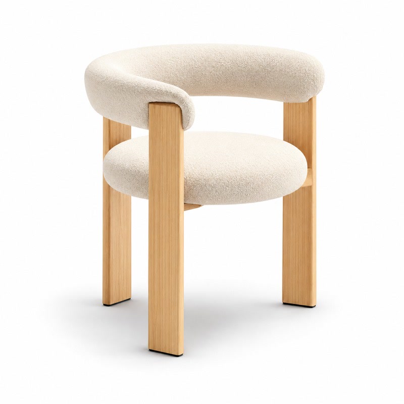 FZ Ash Wood Fabric Dining Chair, front product view
