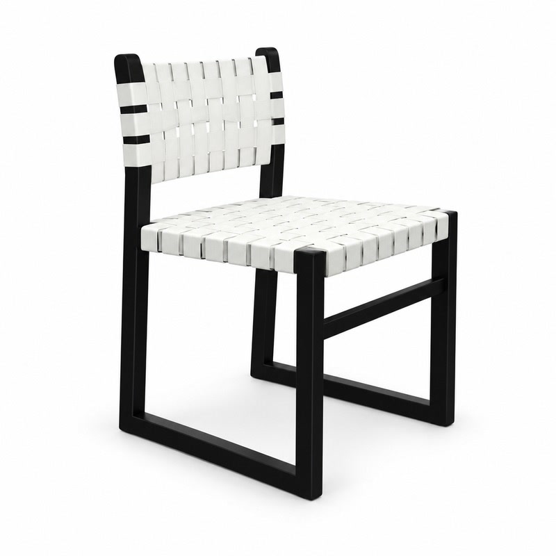 FZ Ash Wood Leather Dining Chair, front product view