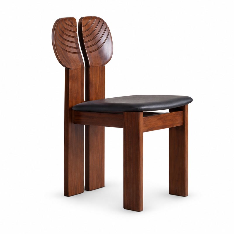 FZ Ash Wood Leather Dining Chair, front product view
