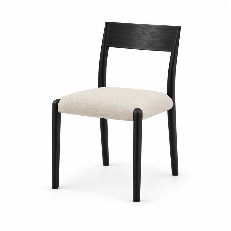 FZ Ash Wood Leather Dining Chair, front product view