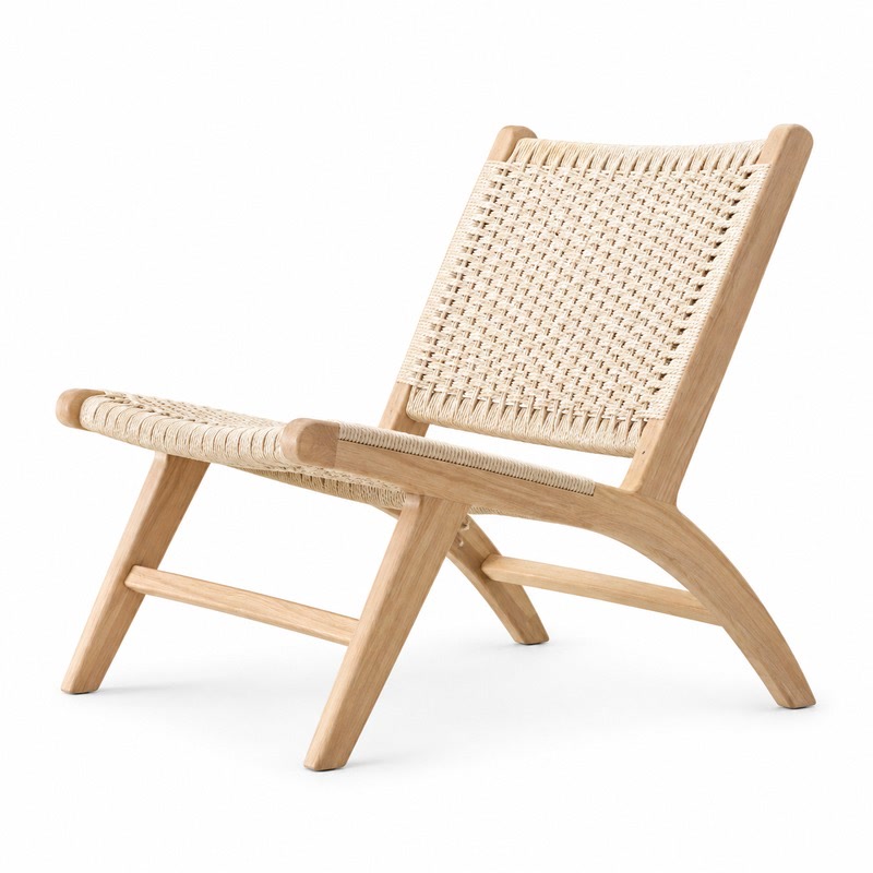 FZ Ash Wood Lounge Chair, front product view