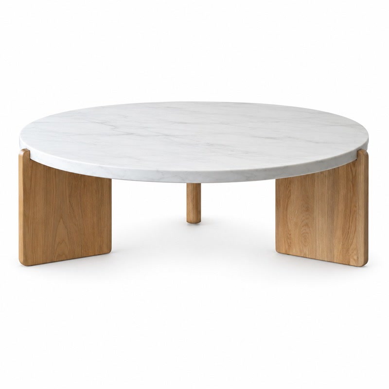FZ Ash Wood Terrazzo Coffee Table, front product view