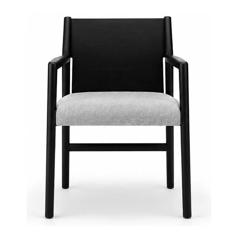 Black Frame Gray Seat Armchair, front product view