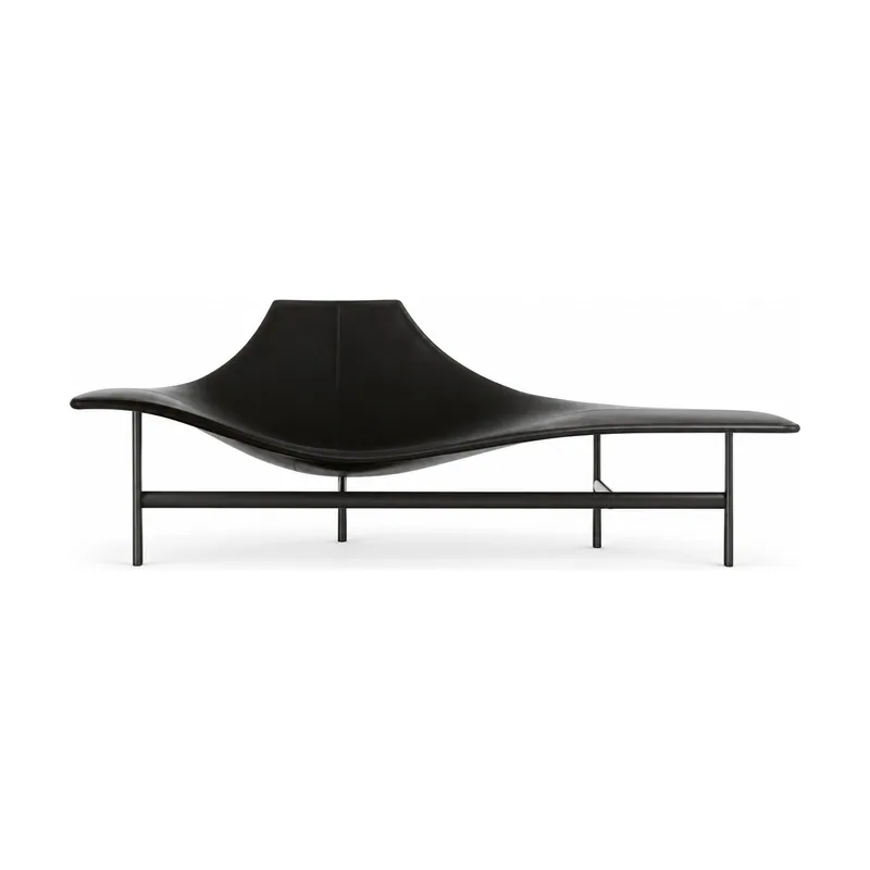 Black Sculptural Upholstered Lounge, front product view