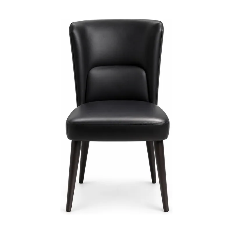 Black Upholstered High-Back Accent Chair, front product view
