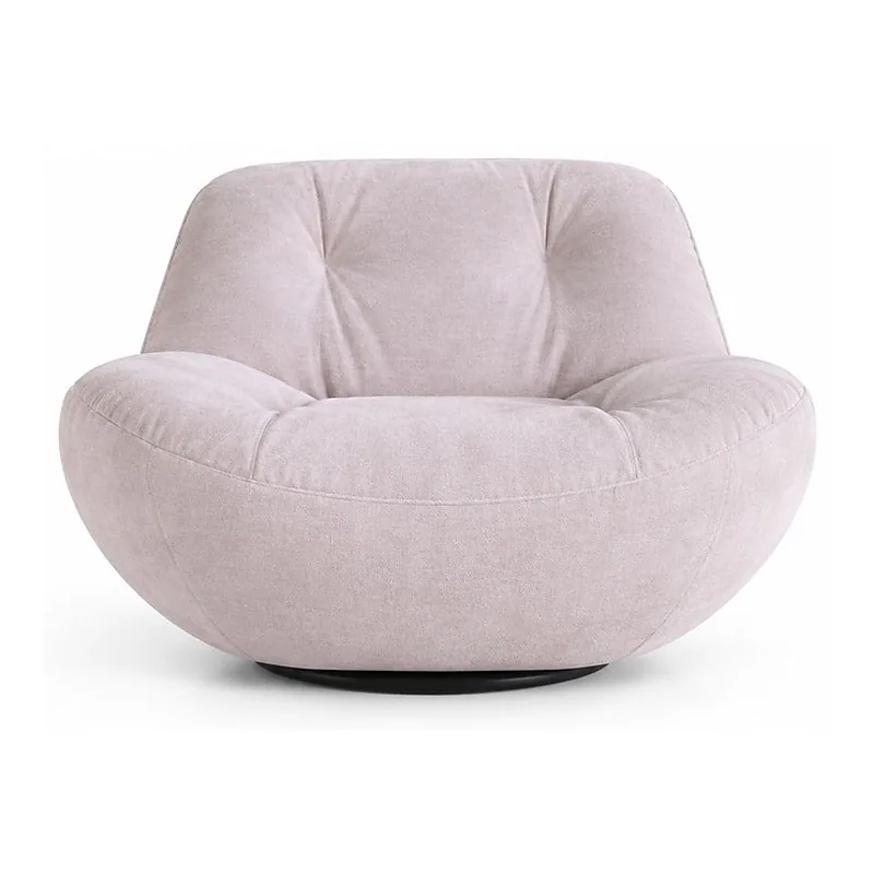 Boni Blush Gray Sculptural Swivel Lounge Chair, front product view