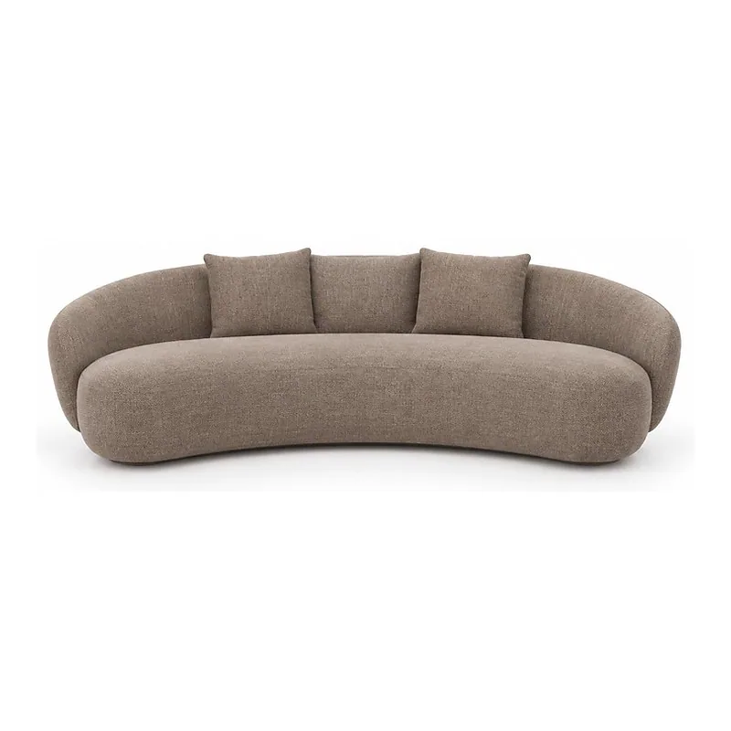 Cashew Curved Loveseat, front product view