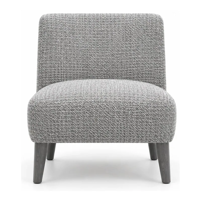 Cecil Gray Tweed Armless Accent Chair, front product view