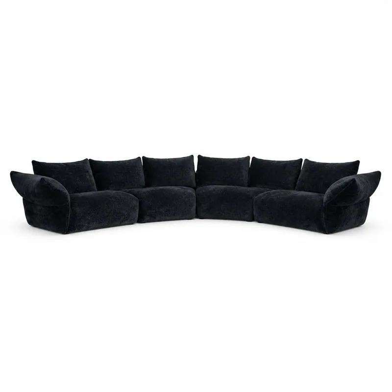 Charcoal Curved Modular Cloud Sofa, front product view
