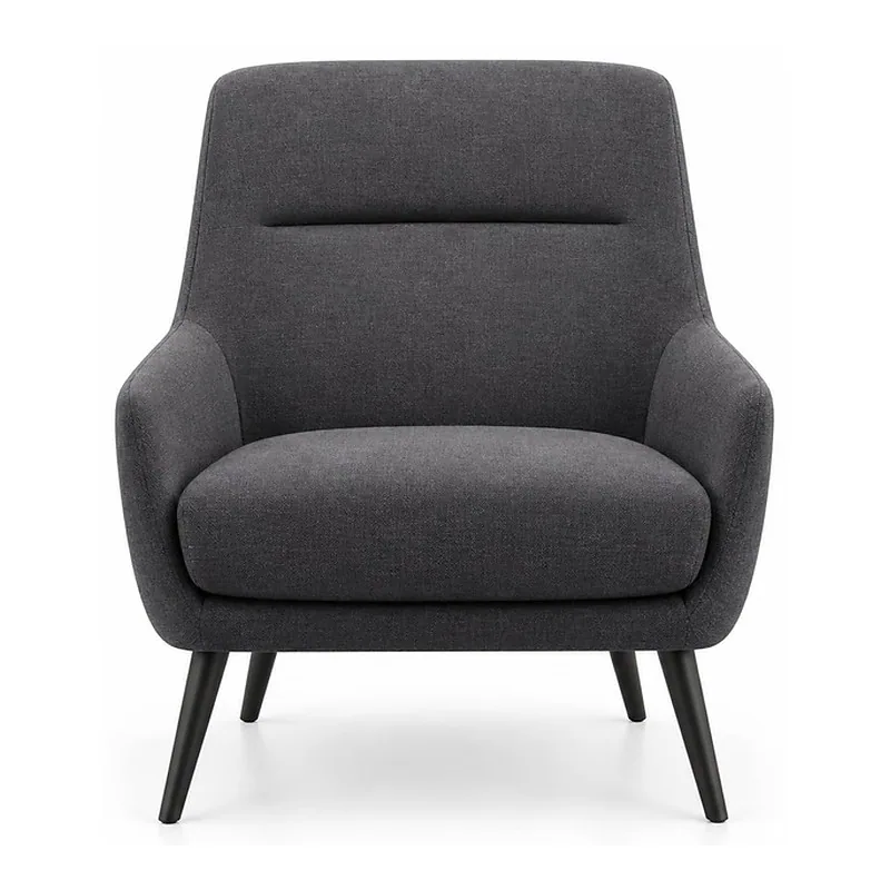 Charcoal Gray Upholstered Reclining Lounge Chair, front product view