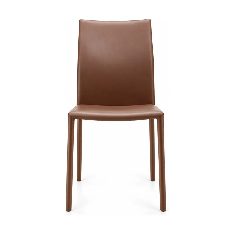 Chestnut Brown Upholstered Dining Chair, front product view