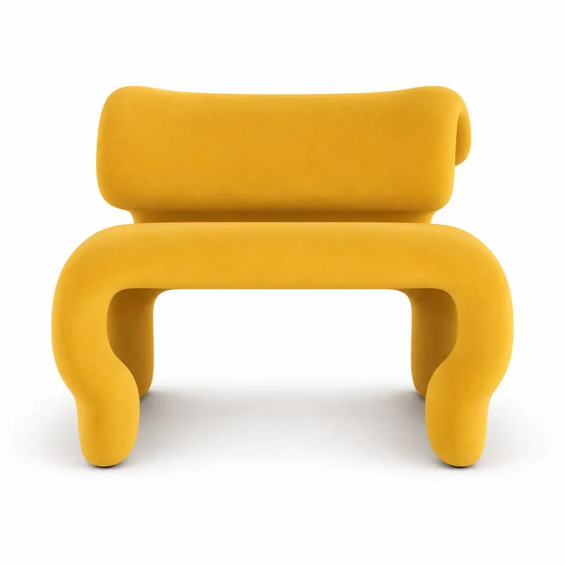 Compact Sculptural Lounge Chair, front product view