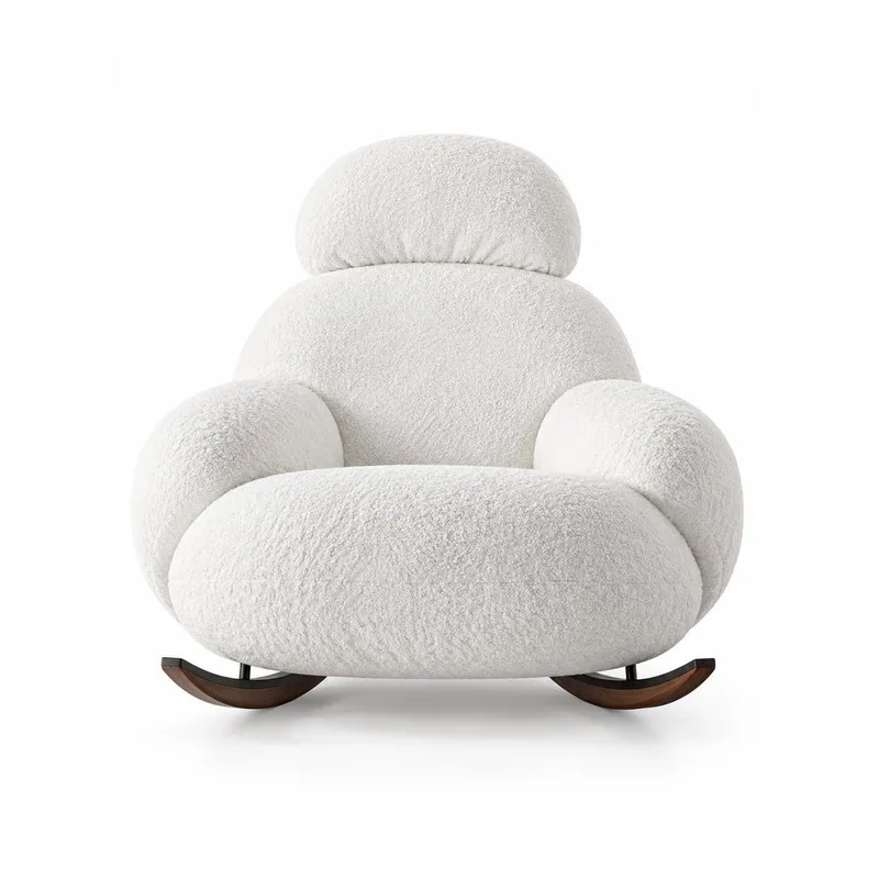 Compact Sculptural Rocking Lounge Chair, front product view