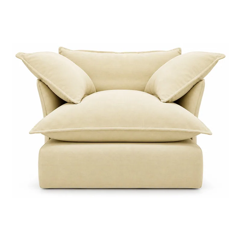 Cream Cloud Upholstered Accent Chair, front product view