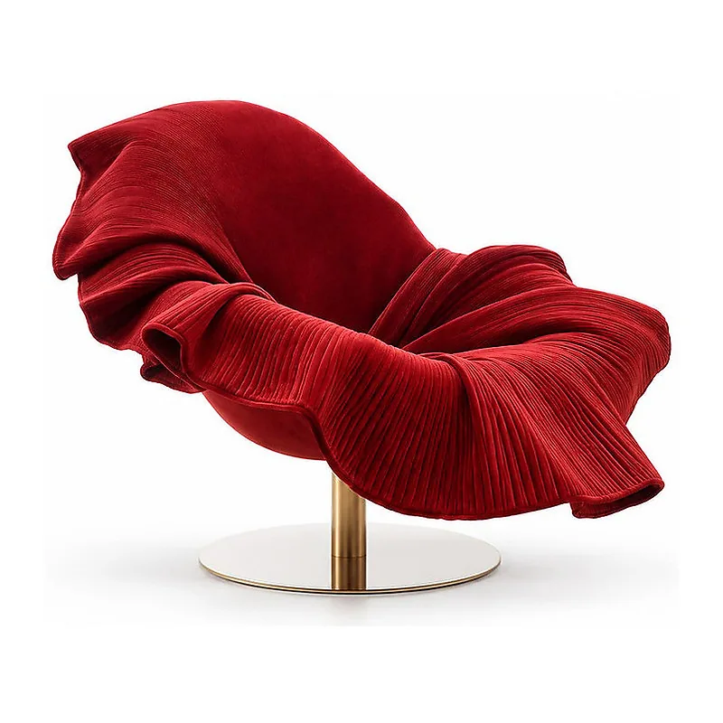 Crimson Flower Swivel Lounge Chair, front product view
