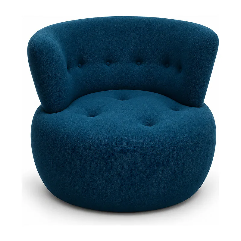 Deep Teal Button-Tufted Tub Accent Chair, front product view