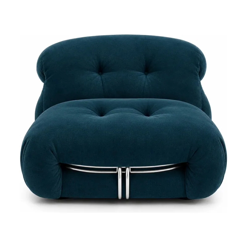 Deep Teal Tufted Lounge Chair, front product view