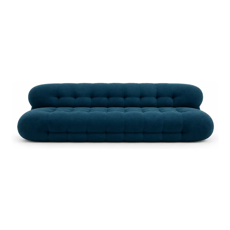 Deep Teal Tufted Low Sofa 198, front product view