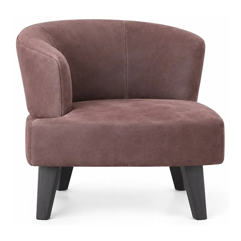 Dusty Mauve Asymmetrical Upholstered Chair, front product view