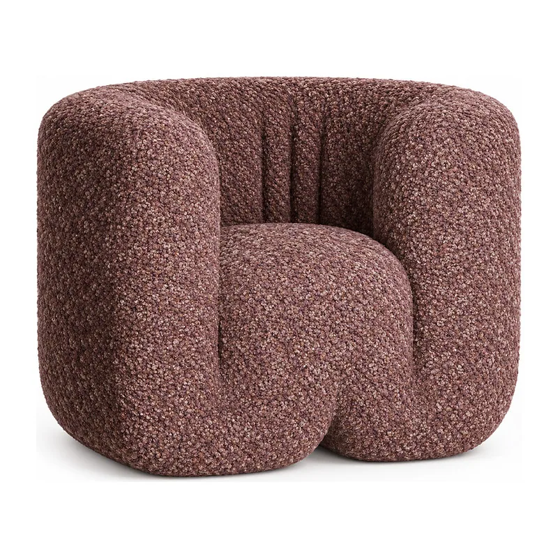 Dusty Mauve Boucle Wraparound Accent Chair, front product view
