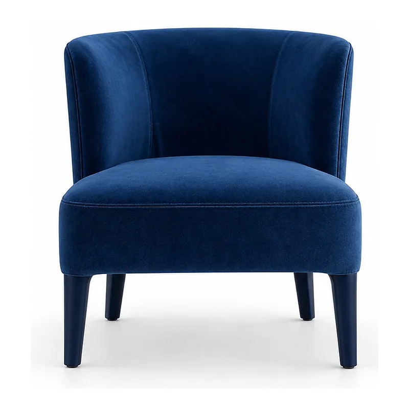 Feibo Navy Blue Upholstered Armless Accent Chair, front product view