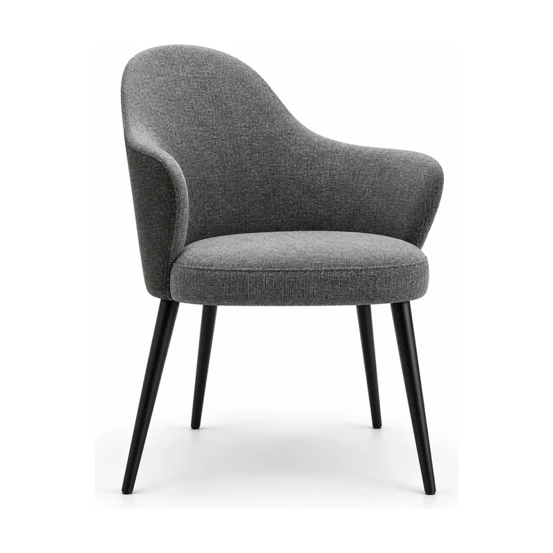 Gray Asymmetric Upholstered Accent Chair, front product view