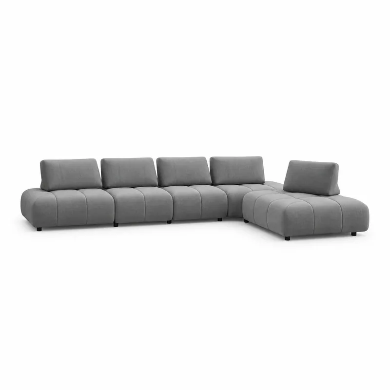 Gray Modular Right Chaise Sectional Sofa, front product view