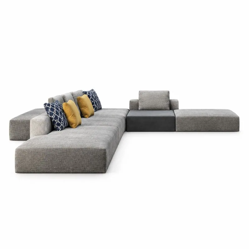 Gray Ultra-Low Platform Modular Sectional, front product view