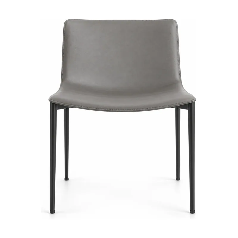 Gray Upholstered Minimalist Dining Chair, front product view