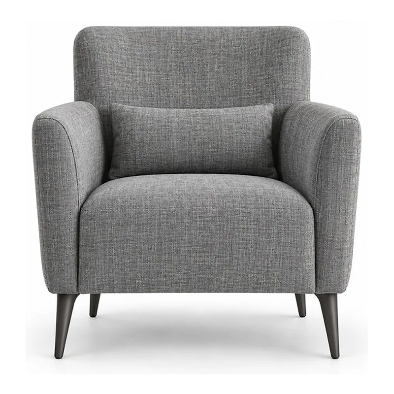 Gray Woven Barrel Armchair, front product view