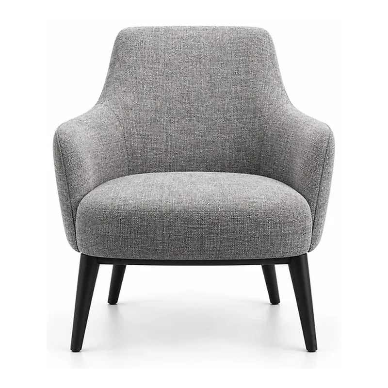 Gray Woven Upholstered Accent Chair, front product view