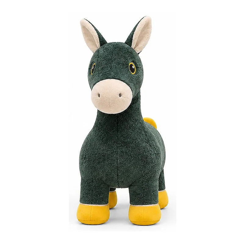 Green Plush Ride On Donkey Toy, front product view