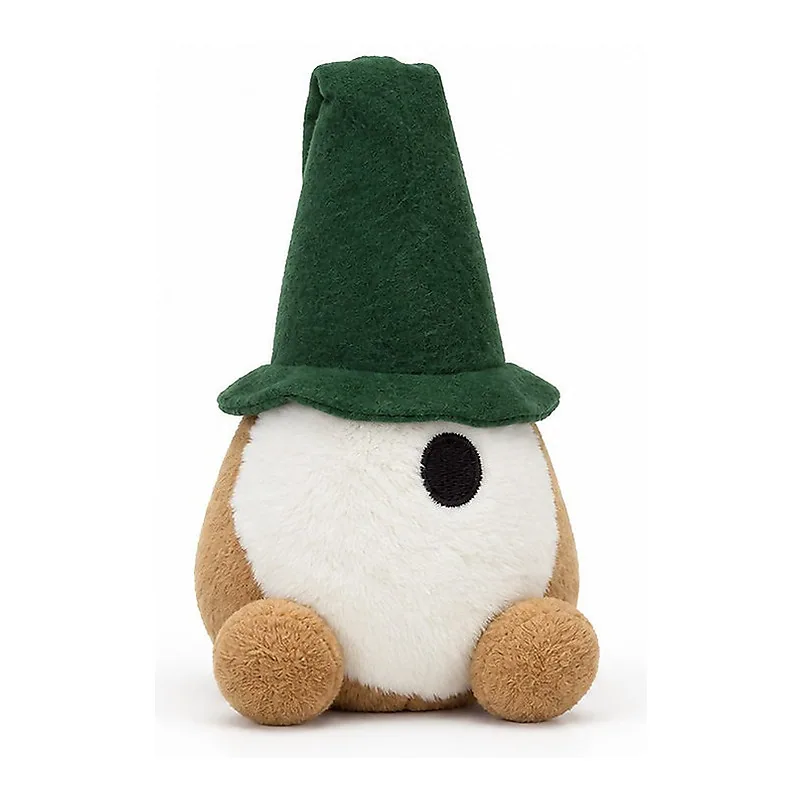 Green Pointed Hat Plush Gnome Toy, front product view