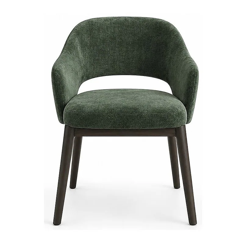 Green Upholstered Wood Chair, front product view