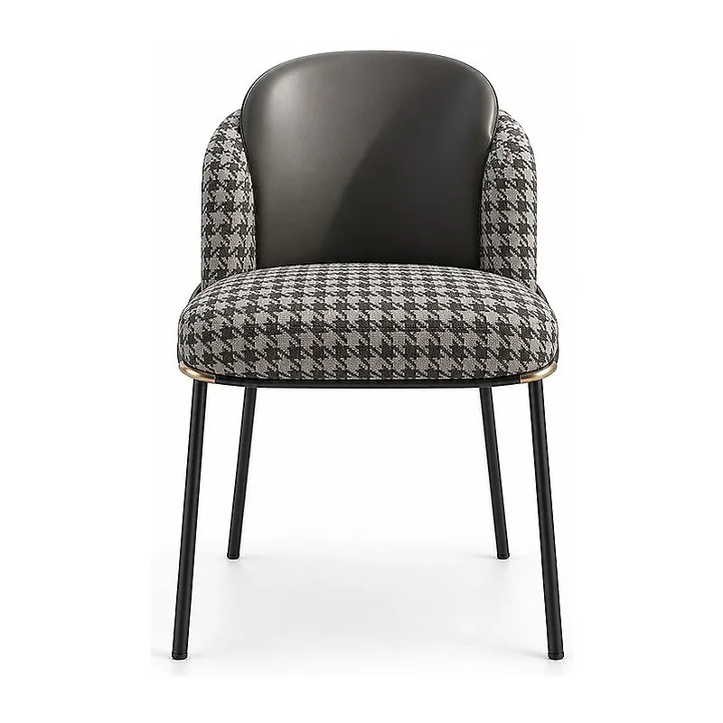 Houndstooth Charcoal Back Accent Chair, front product view