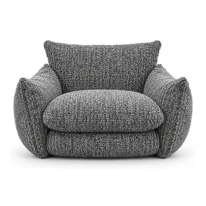 Hug Gray Textured Low Lounge Chair, front product view