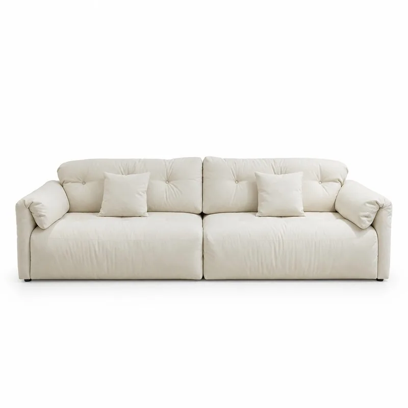 Ivory Relaxed Cushion Three Seat Sofa, front product view