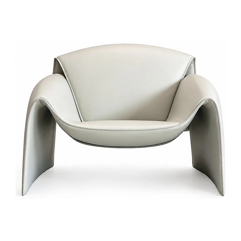 Ivory Sculptural Shell Chair, front product view