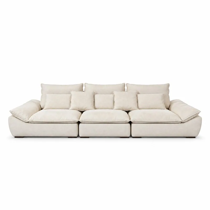 Ivory Wide Arm Modular Sofa, front product view