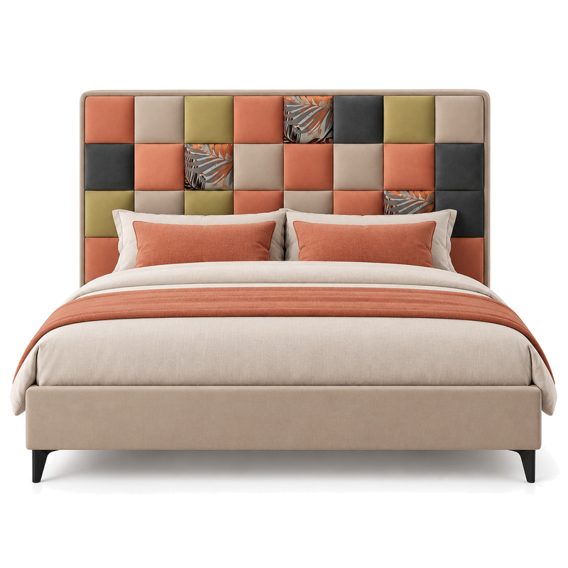 Jiani B8598 Upholstered Bed, front product view
