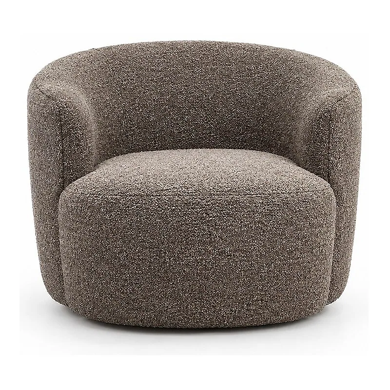 Laien Taupe Boucle Tub Accent Chair, front product view