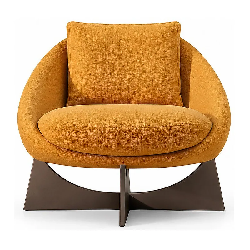 Lawson Sculptural Orange Lounge Chair, front product view