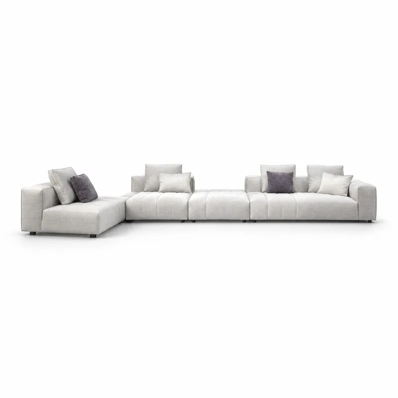 Modern Light Grey Modular Sectional Sofa, front product view